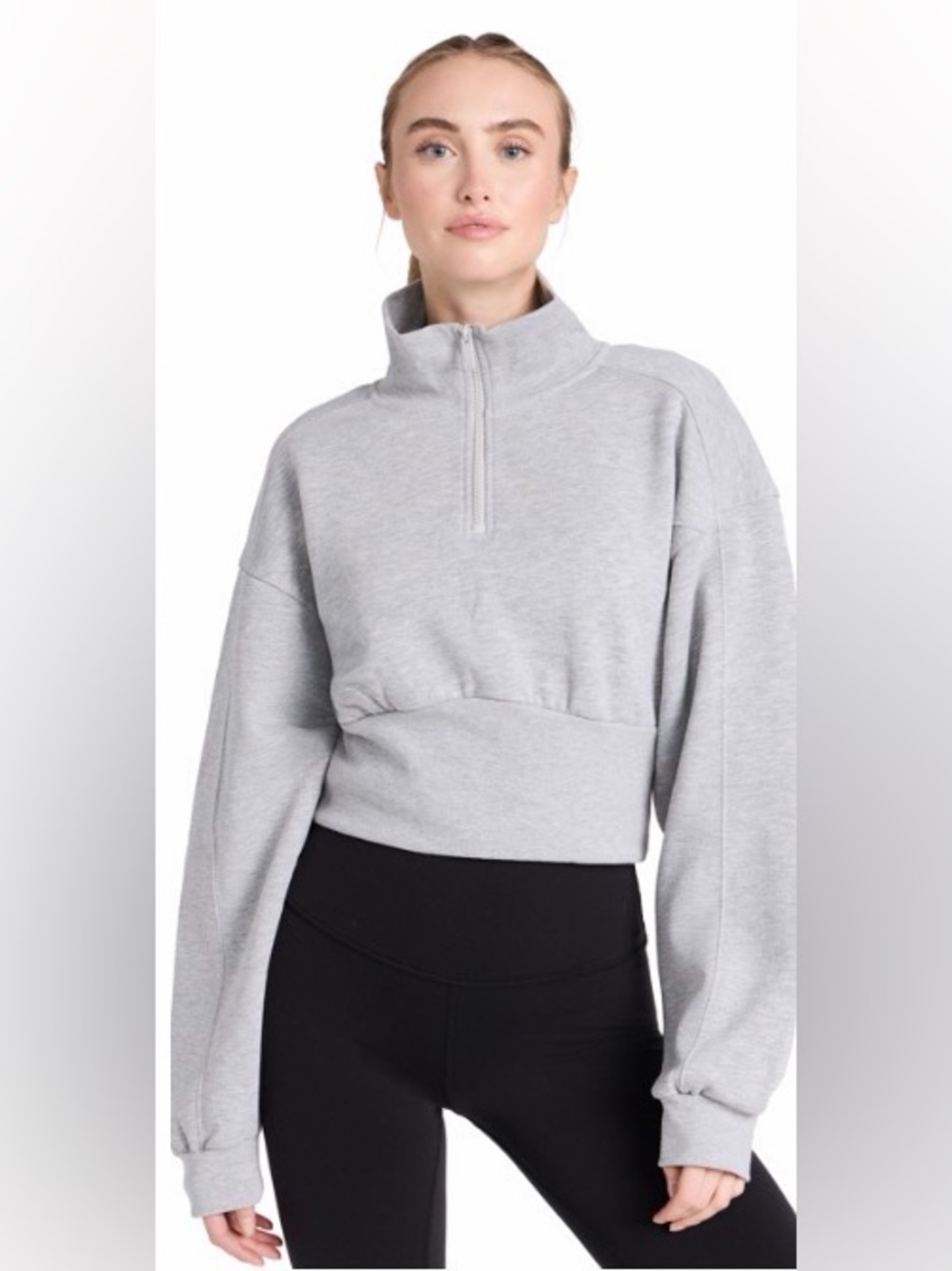 Alo Yoga- Vixen Cropped Cotton Blend Jersey Sweatshirt